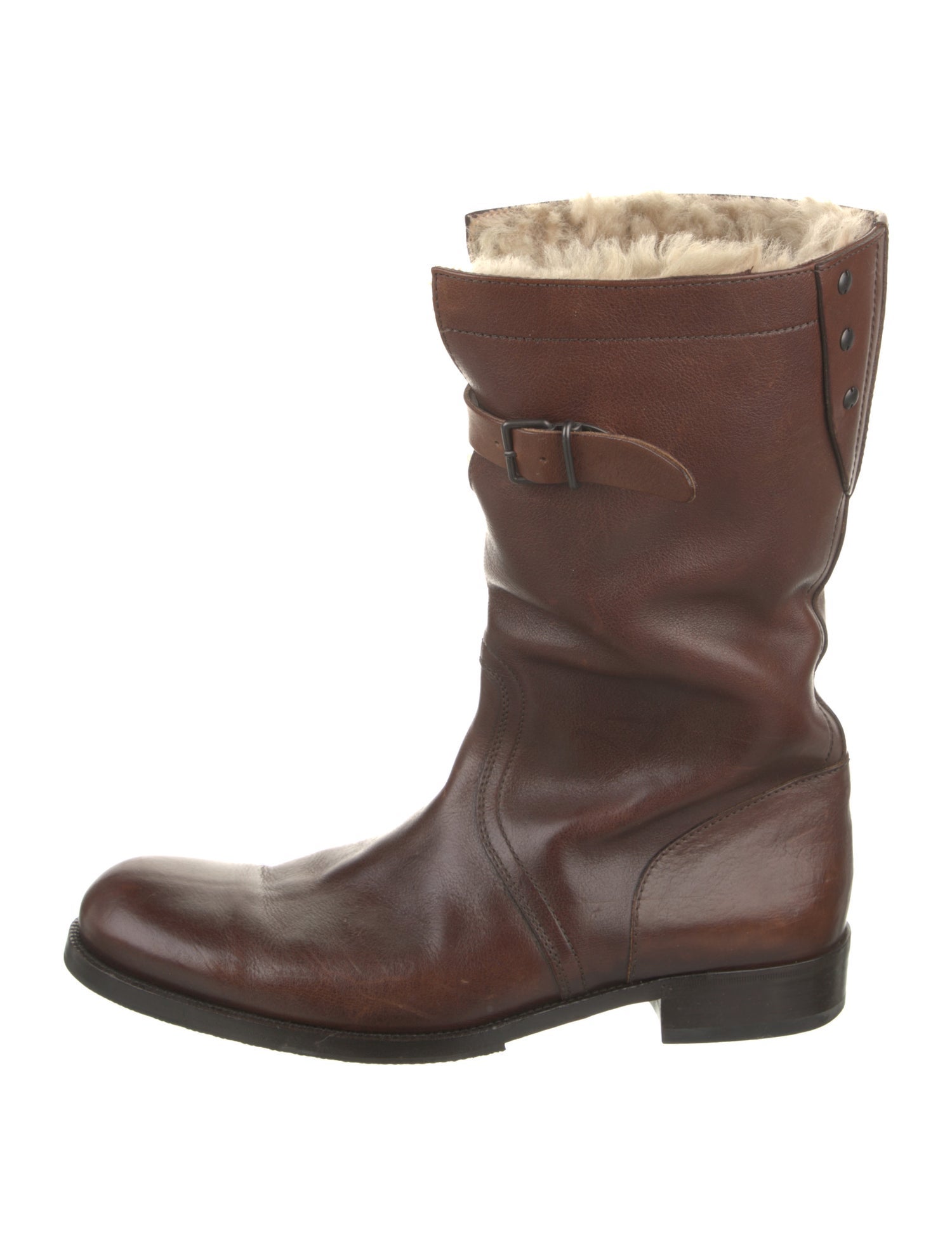 Gucci Leather Moto Boots