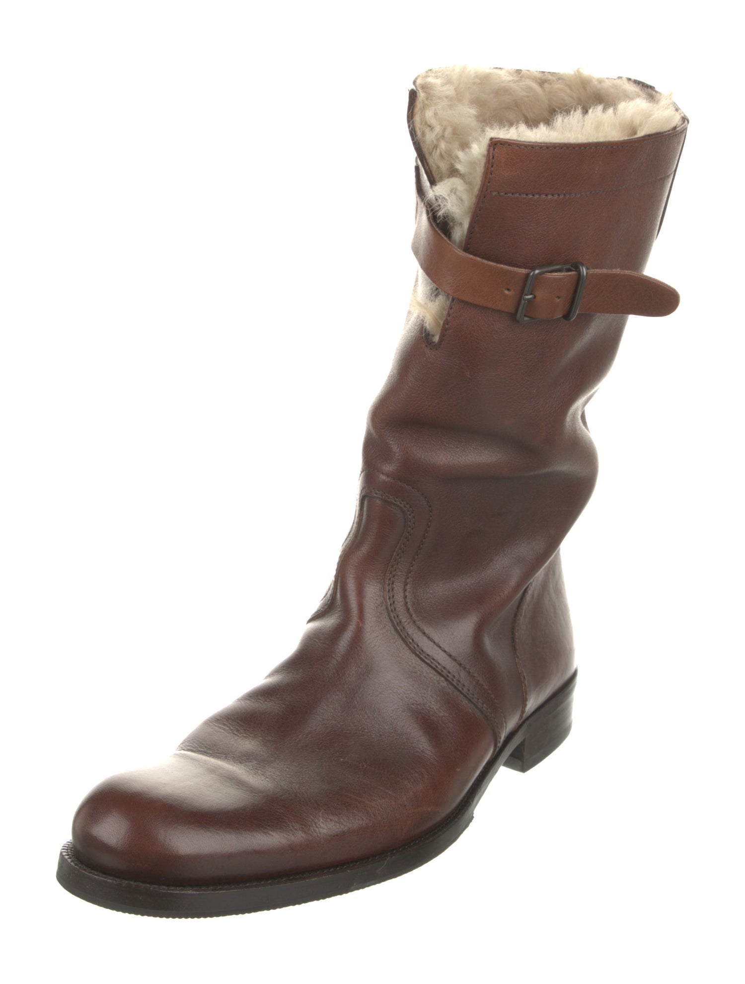 Gucci Leather Moto Boots