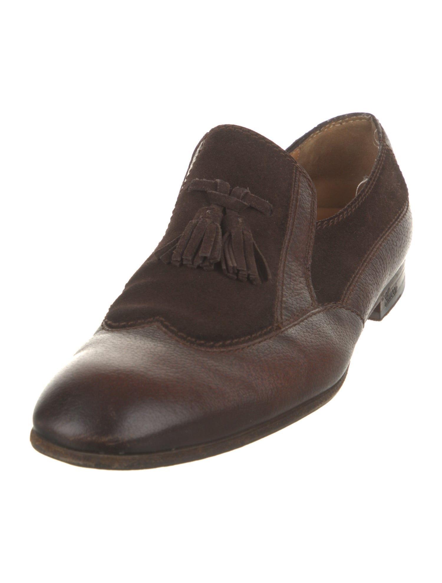 Gucci Leather Tassel Accents Loafers