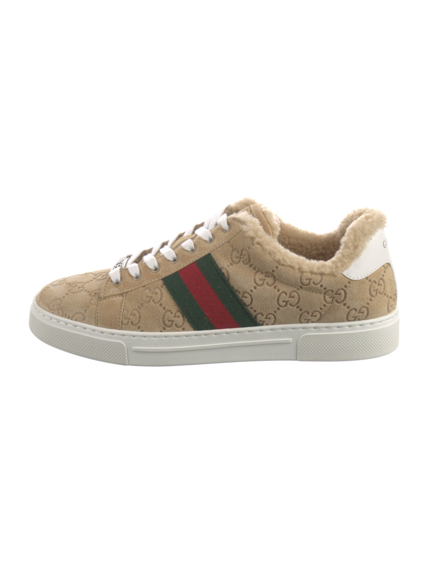 Gucci Web Accent Suede Sneakers
