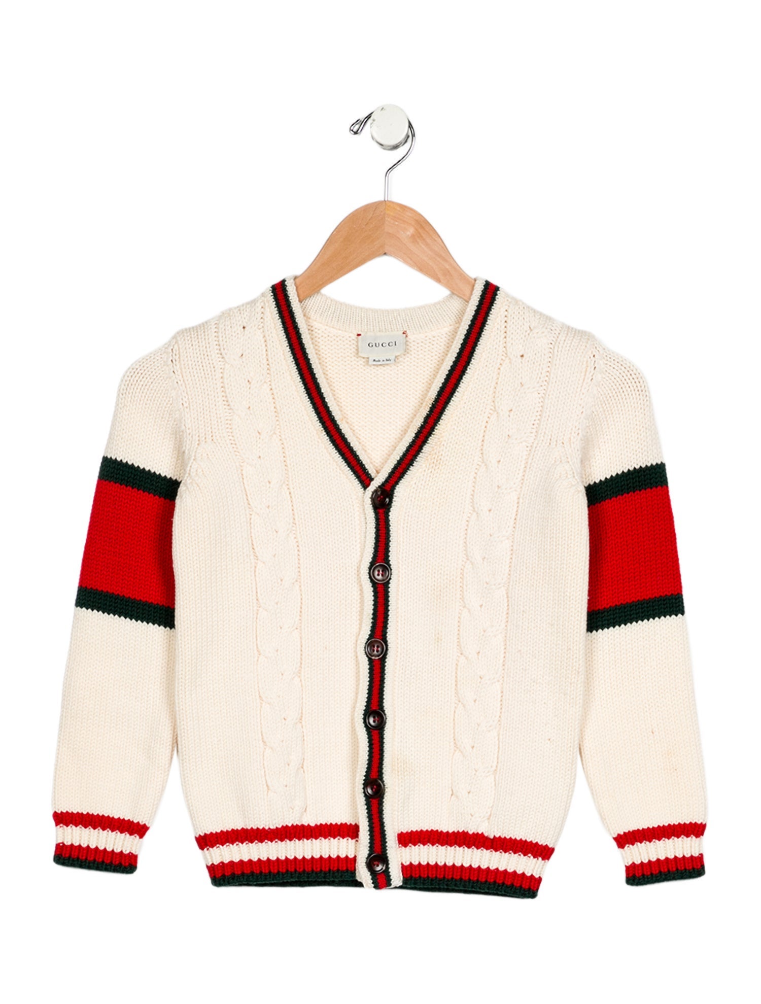 Gucci Boys' Web Wool Cardigan