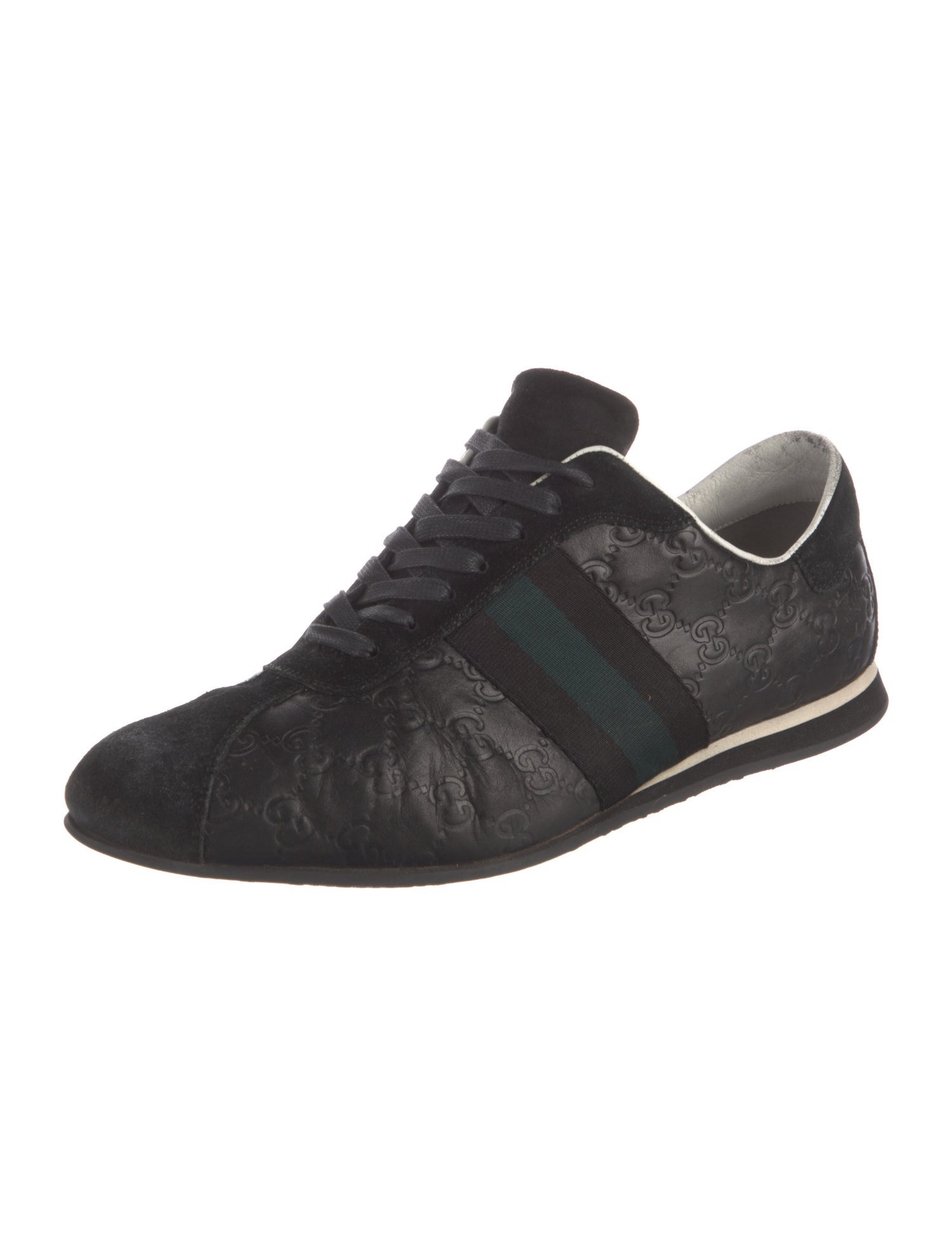 Gucci Web Accent Leather Sneakers