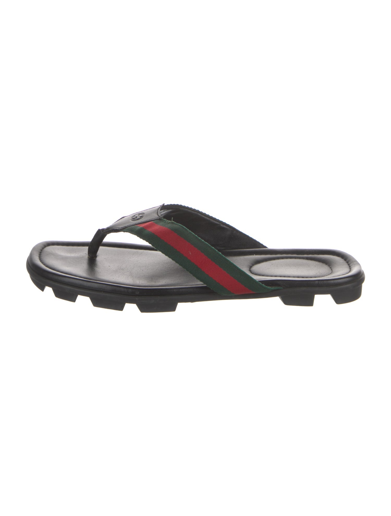 Gucci Web Accent Leather Sandals