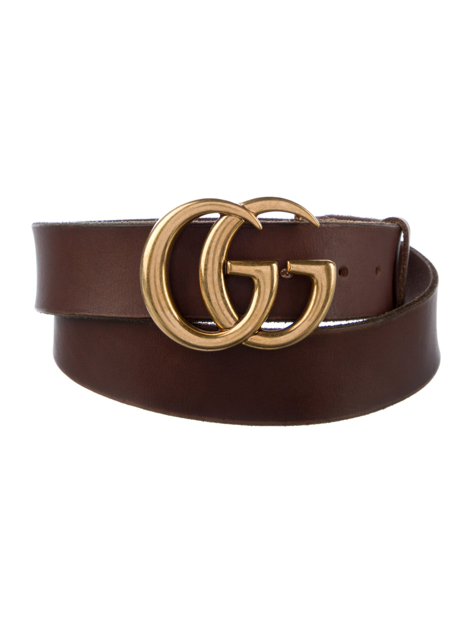 Gucci Double G Logo Leather Belt