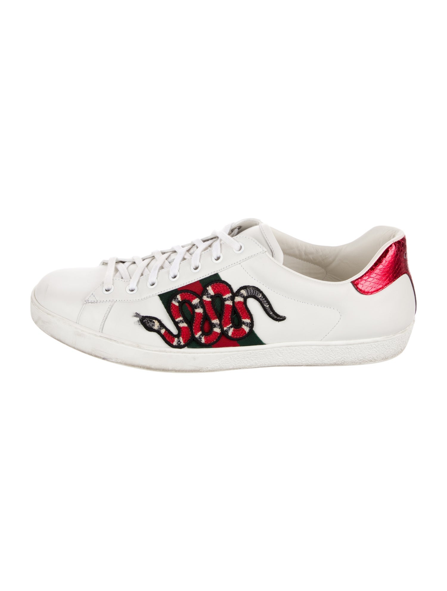Gucci Web Accent Leather Sneakers