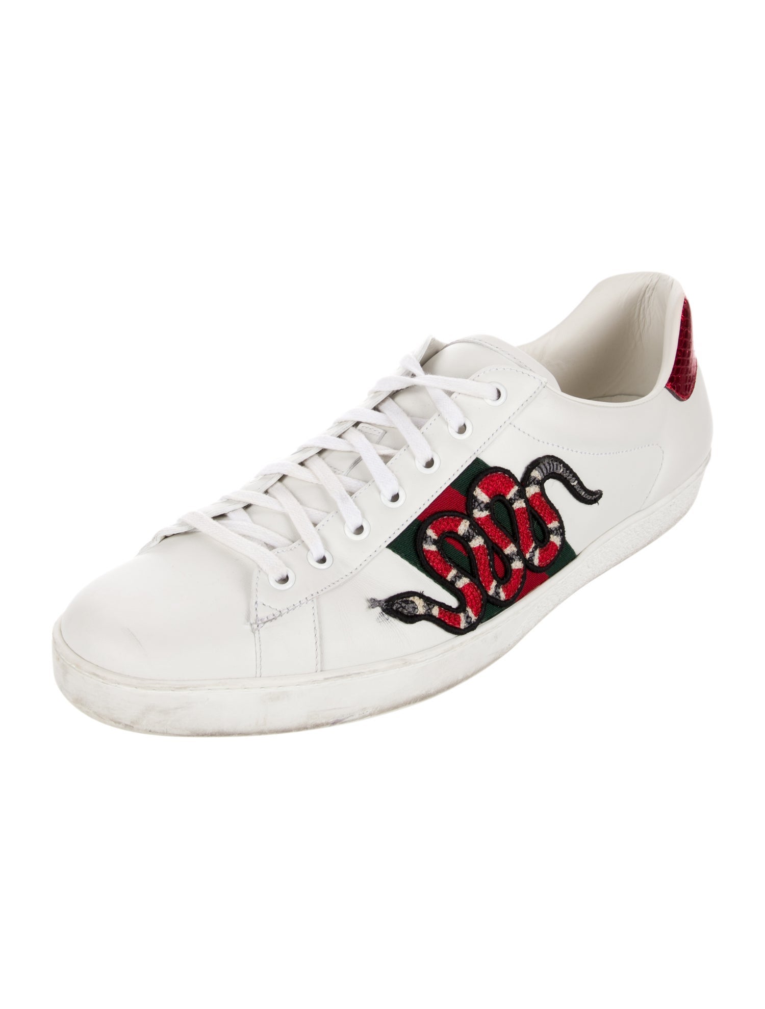 Gucci Web Accent Leather Sneakers