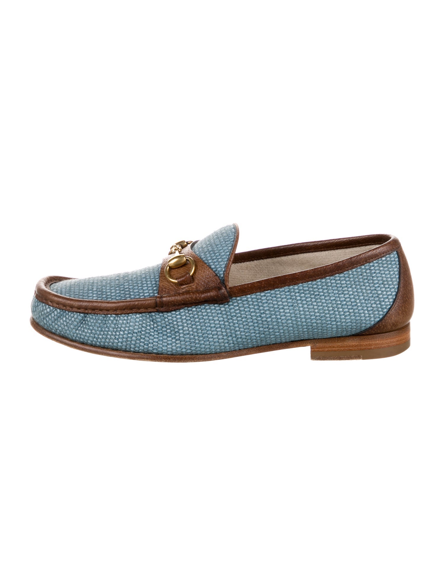 Gucci Horsebit Accent Canvas Loafers