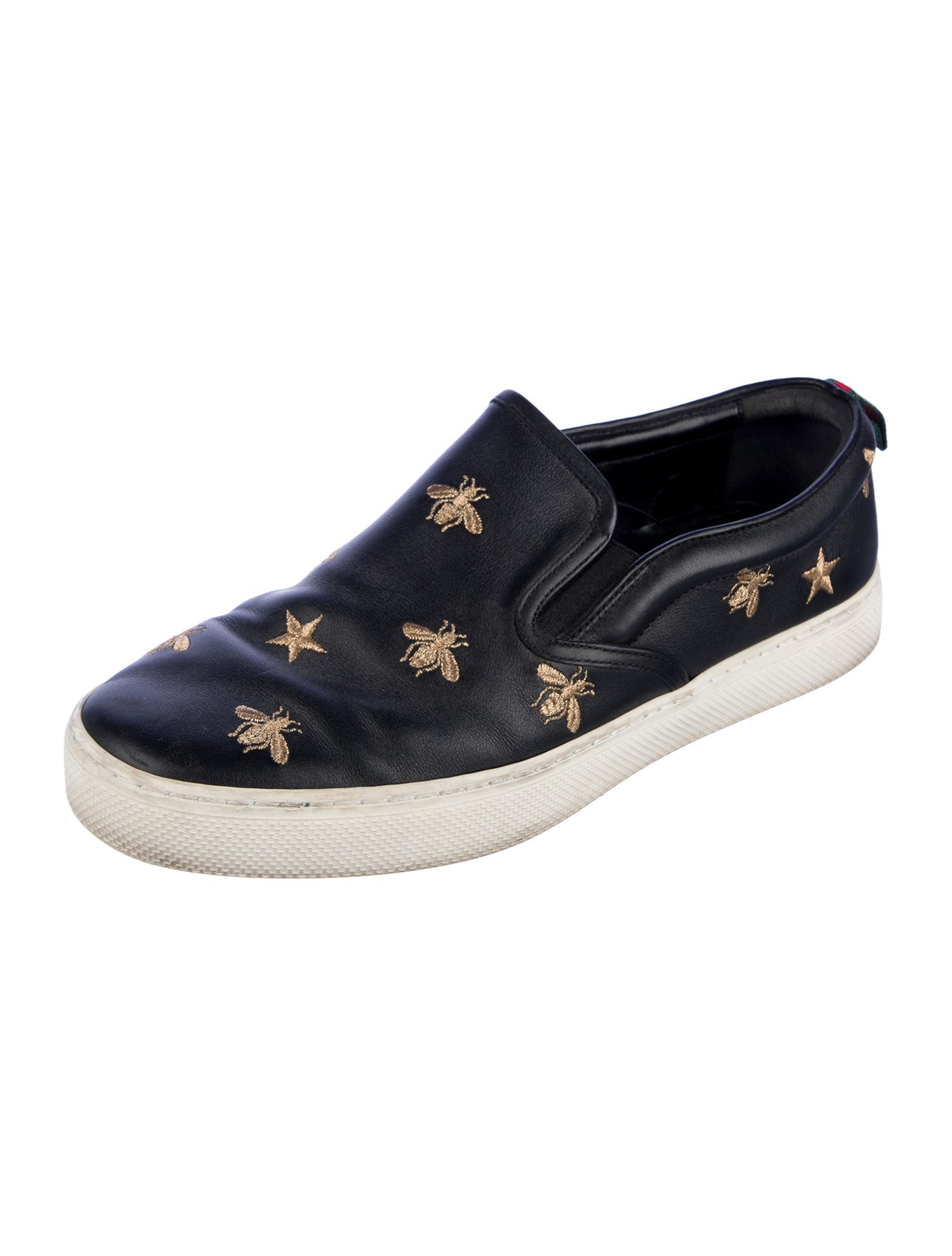 Gucci Web Accent Leather Sneakers