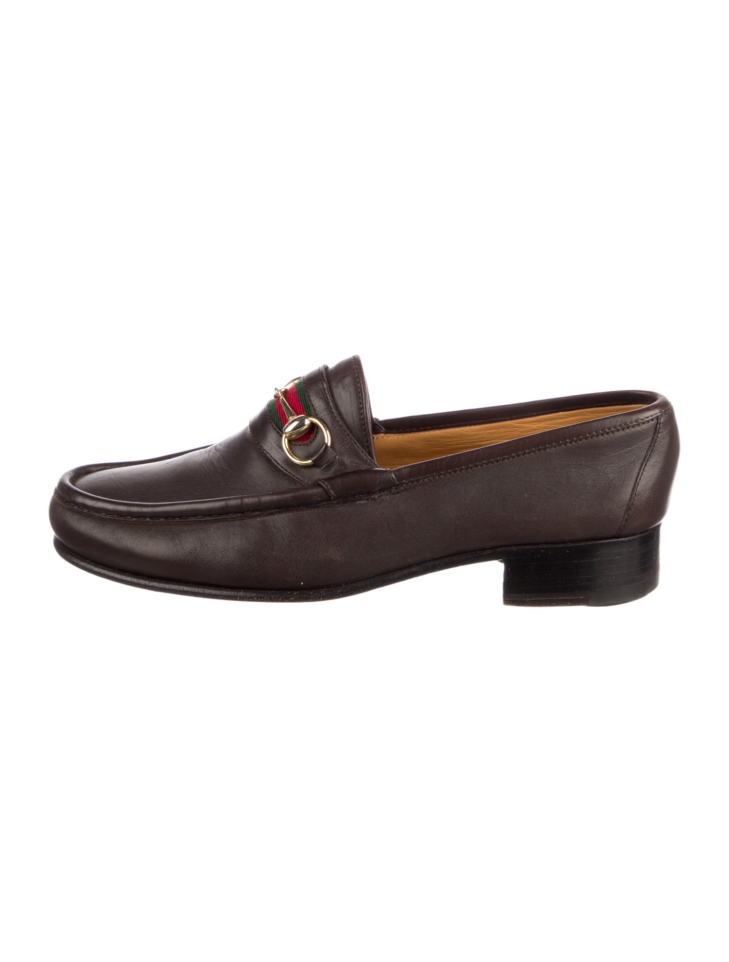 Gucci Web Accent Leather Dress Loafers