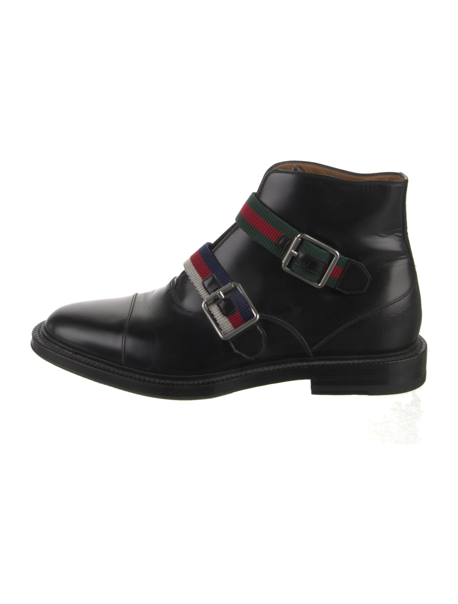 Gucci Web Accent Leather Boots