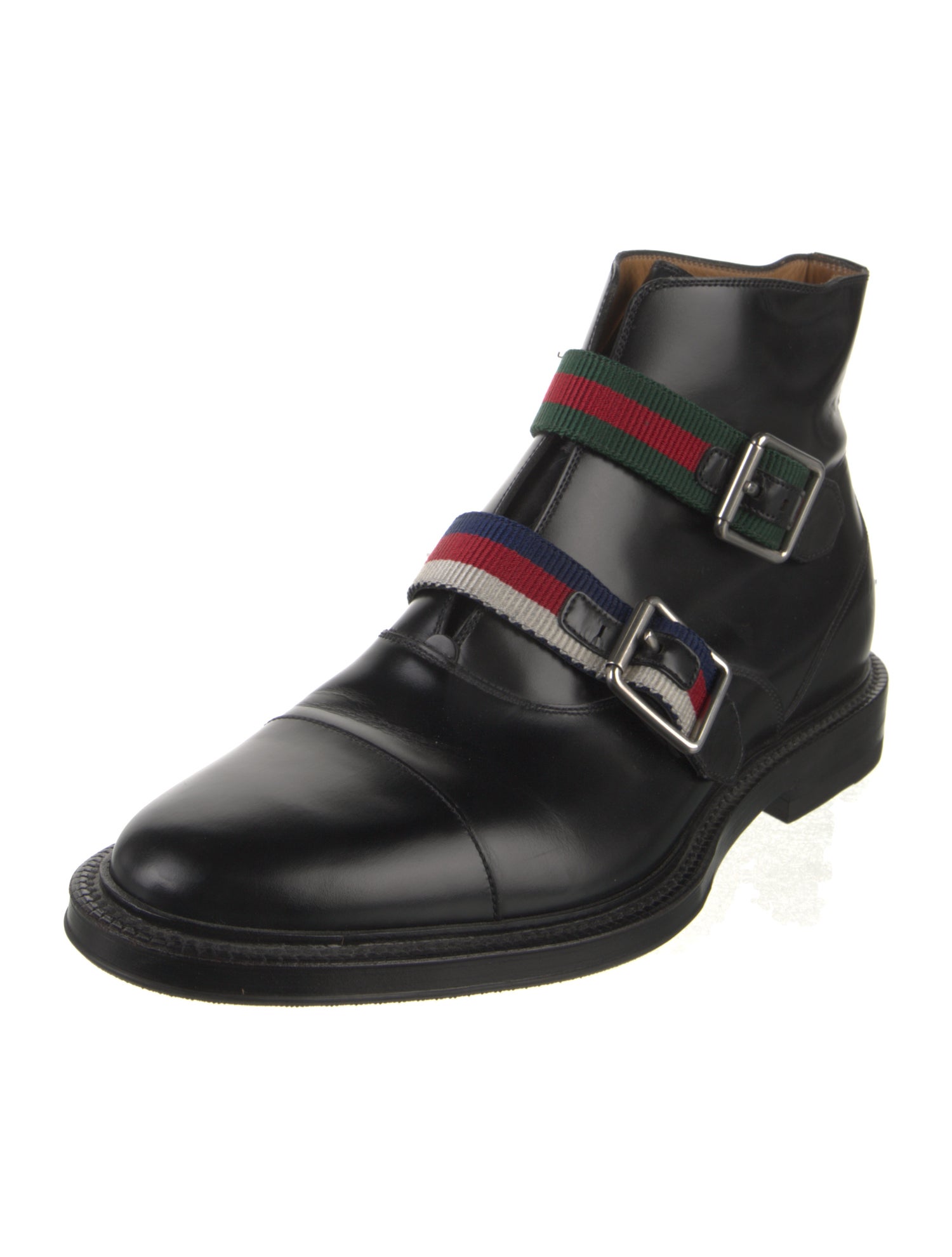 Gucci Web Accent Leather Boots