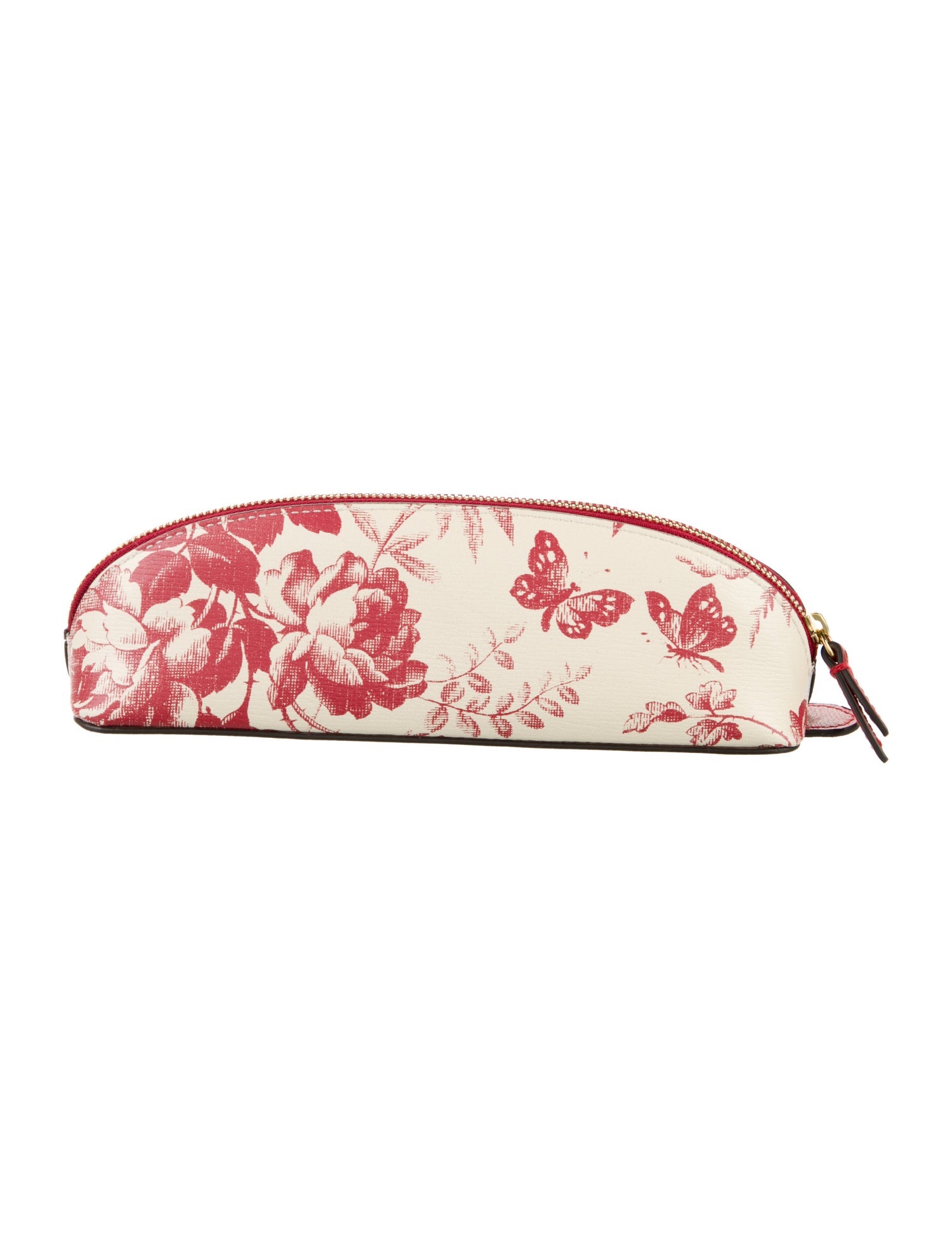 Gucci Neutral and Red patterned cosmetic bag