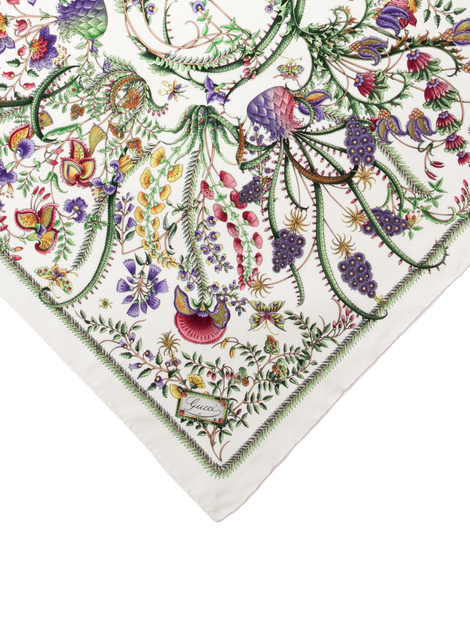 Gucci Silk Floral Print Scarf