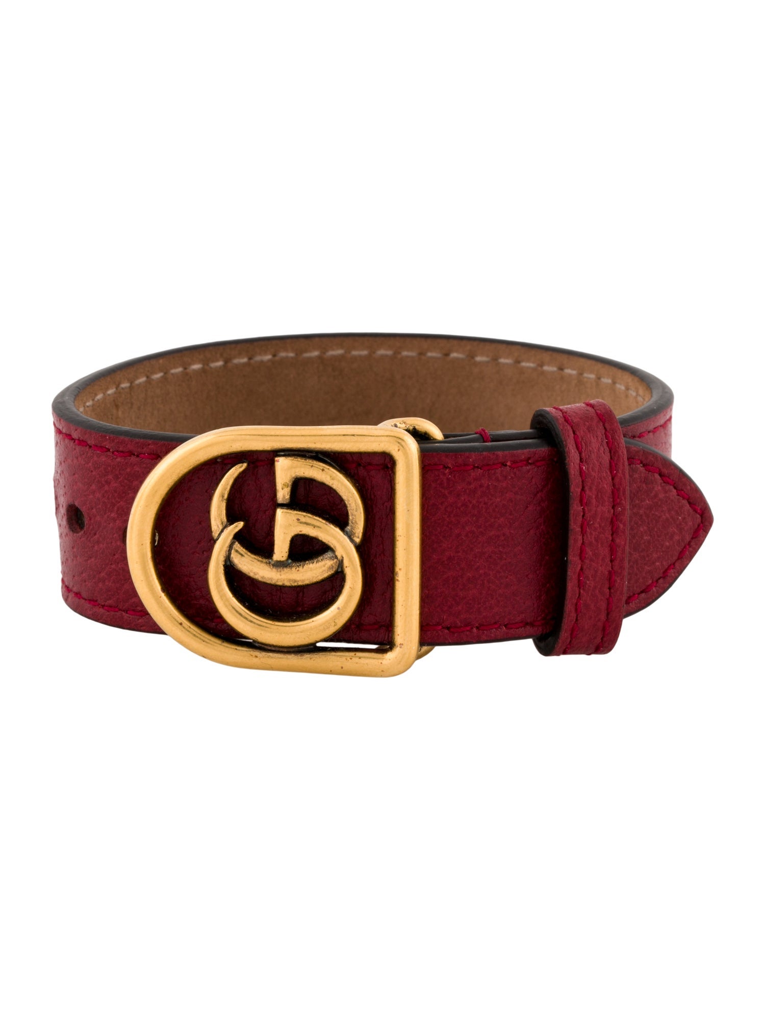 Gucci Leather Double G Marmont Wrap Bracelet