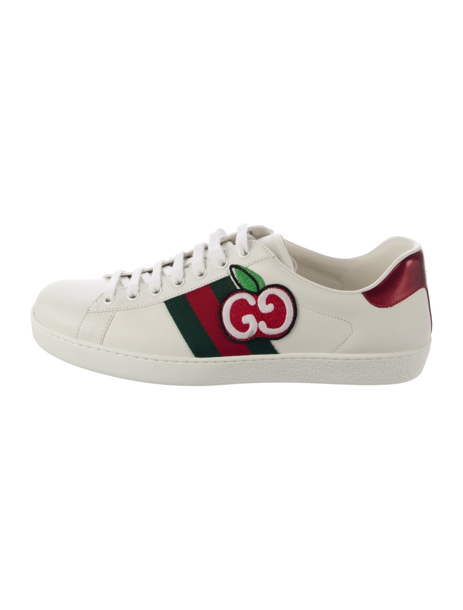 Gucci Web Accent Leather Sneakers