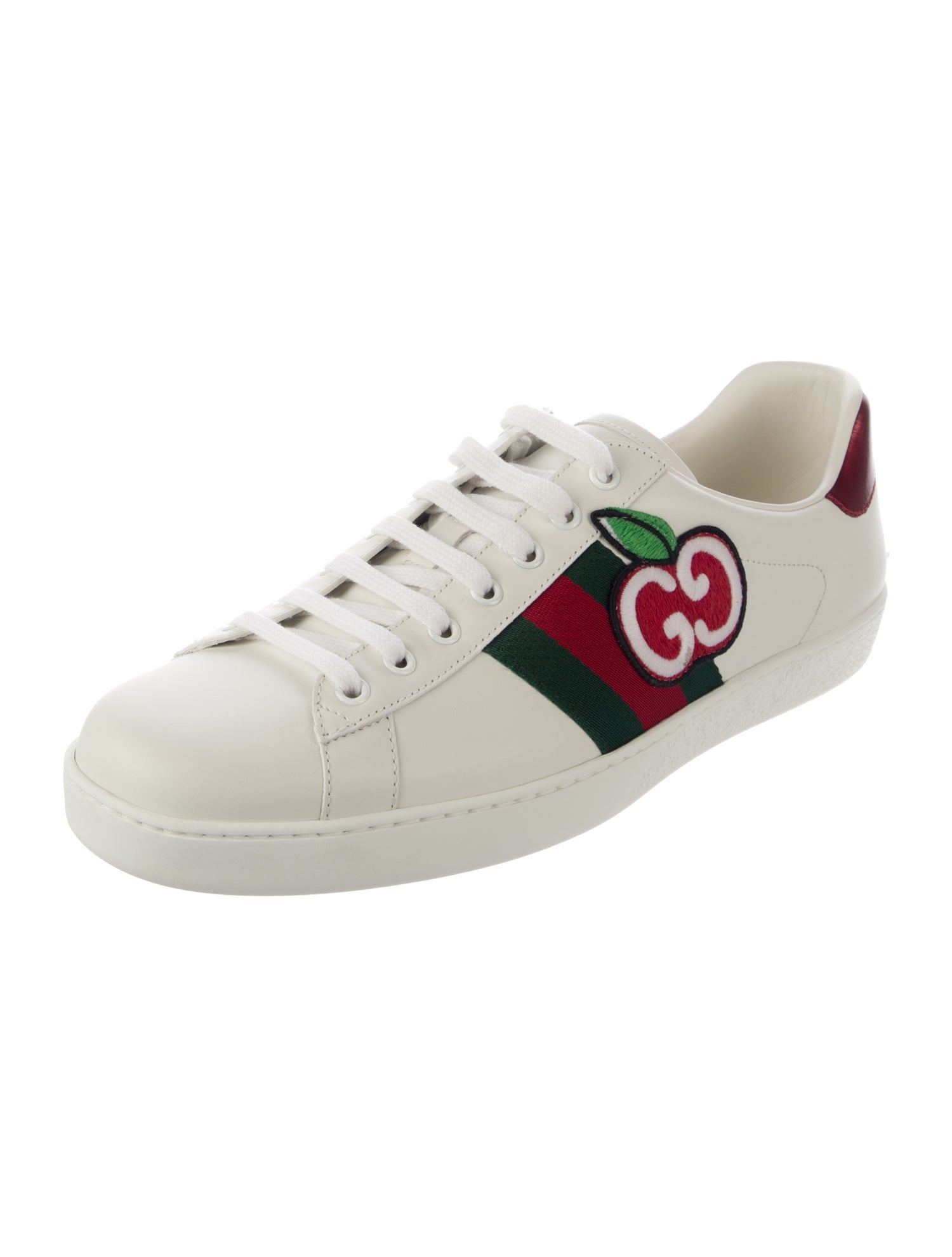 Gucci Web Accent Leather Sneakers