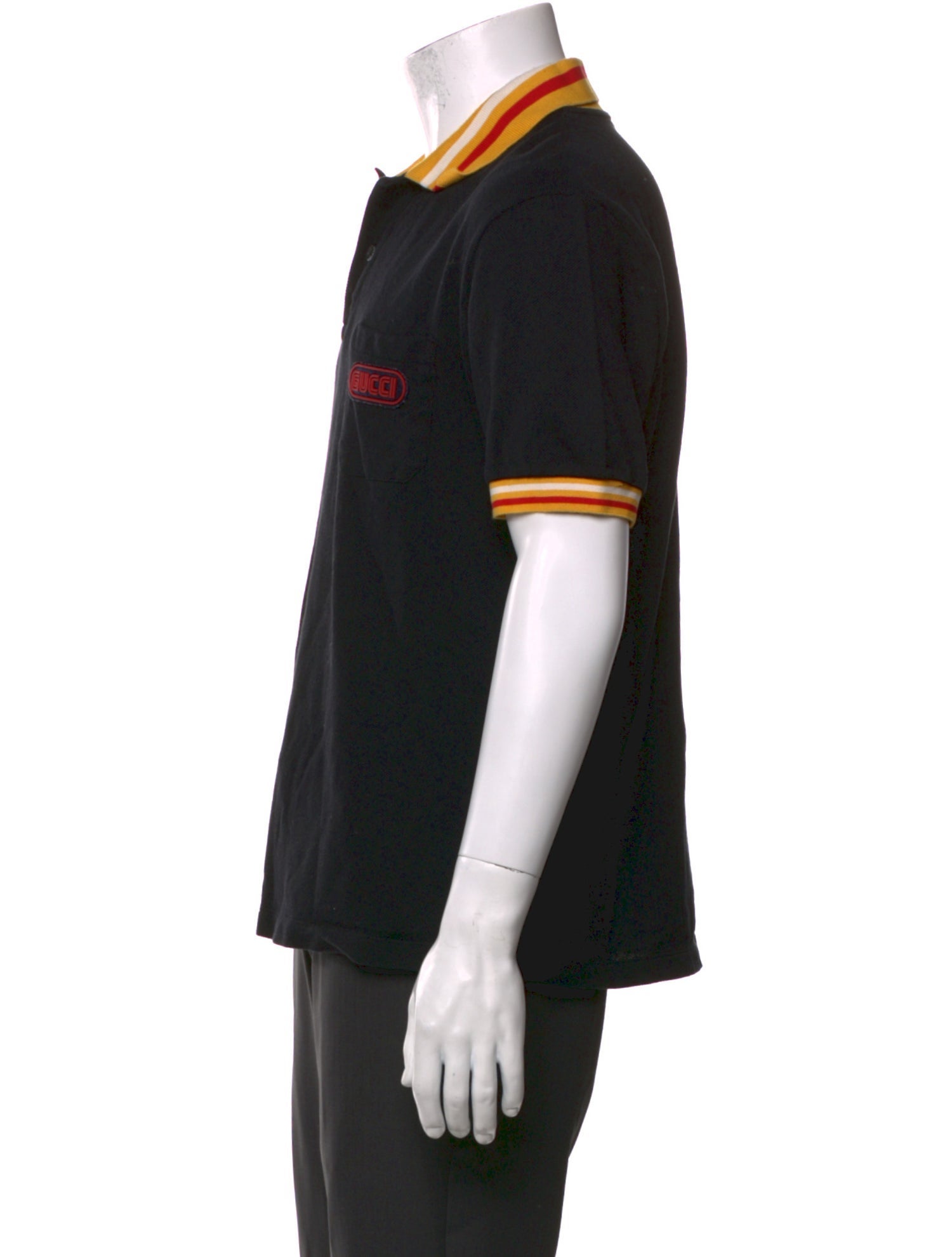 Gucci Striped Collar Polo Shirt