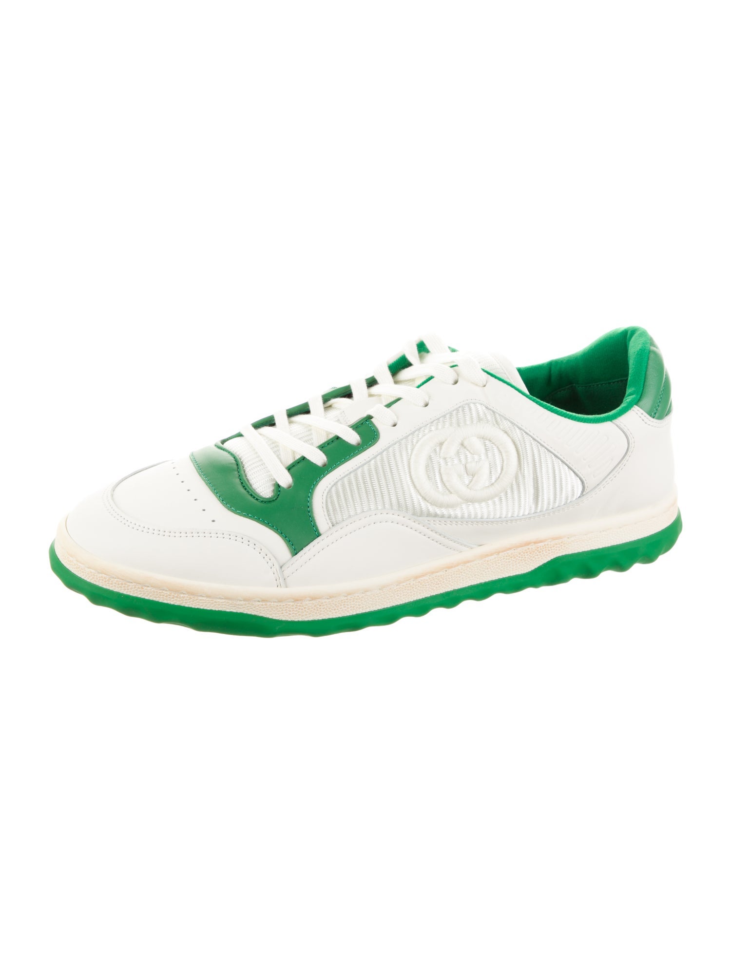 Gucci Leather Colorblock Pattern Sneakers