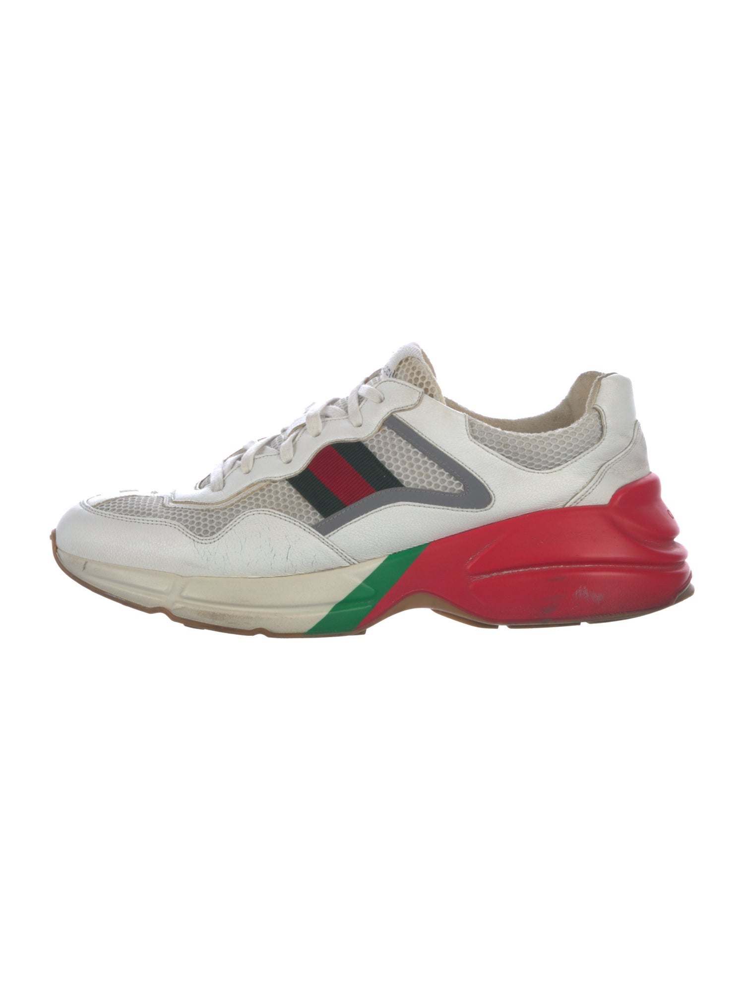 Gucci Web Accent Leather Athletic Sneakers