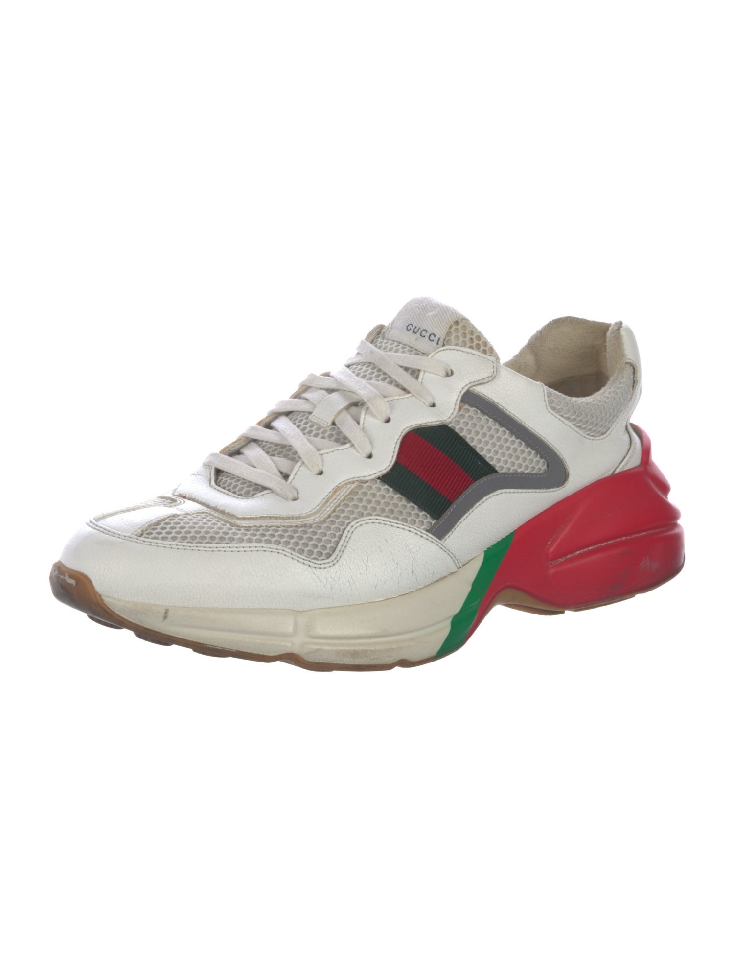 Gucci Web Accent Leather Athletic Sneakers