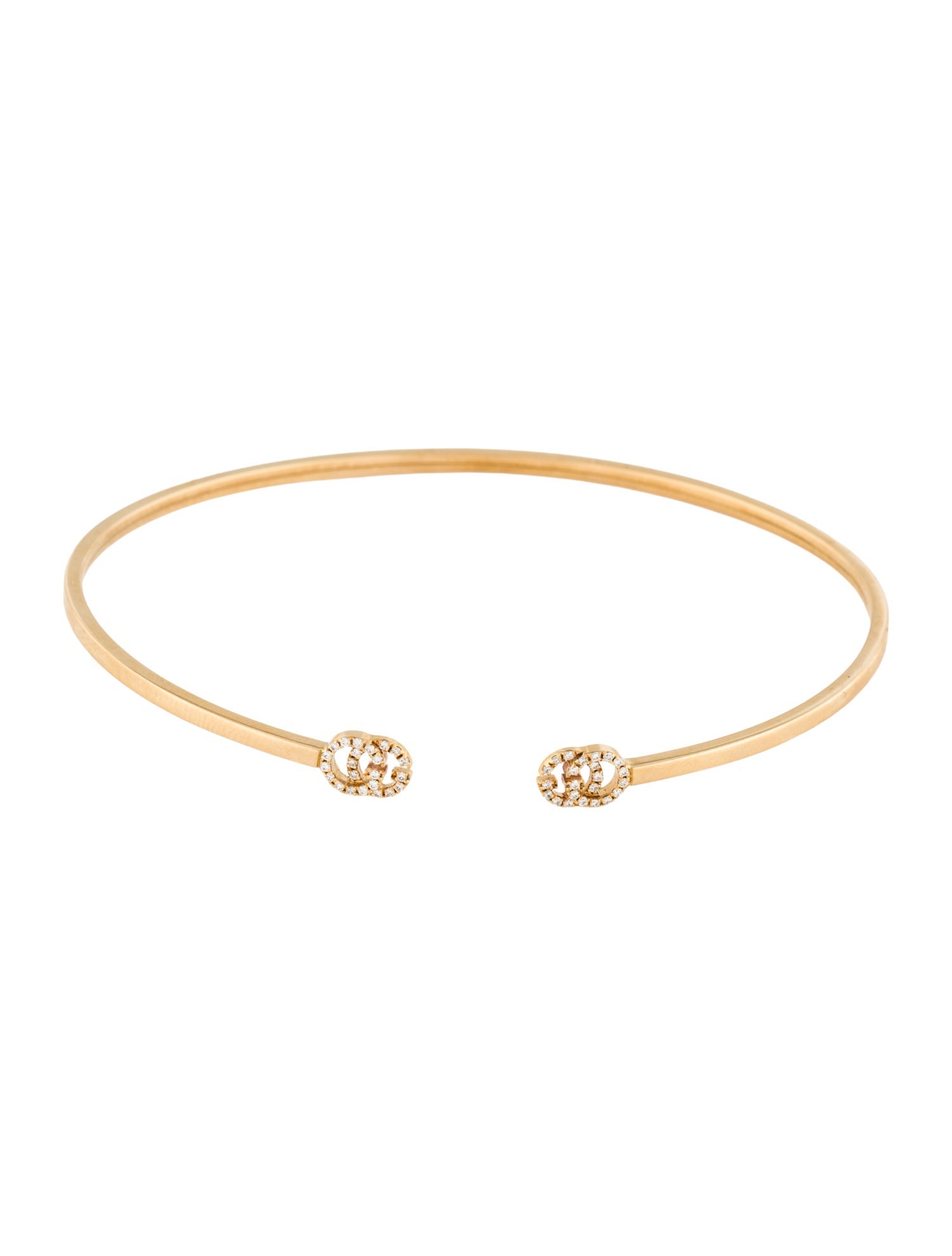 Gucci 18K Diamond Running G Cuff