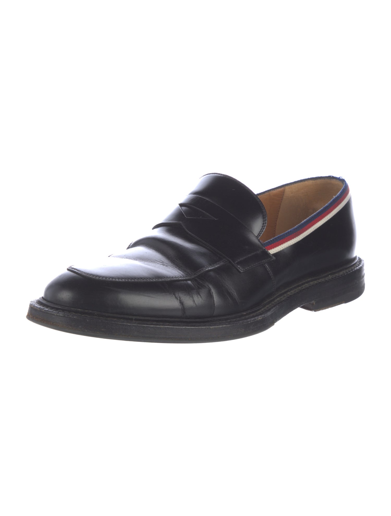 Gucci Sylvie Web Accent Leather Dress Loafers