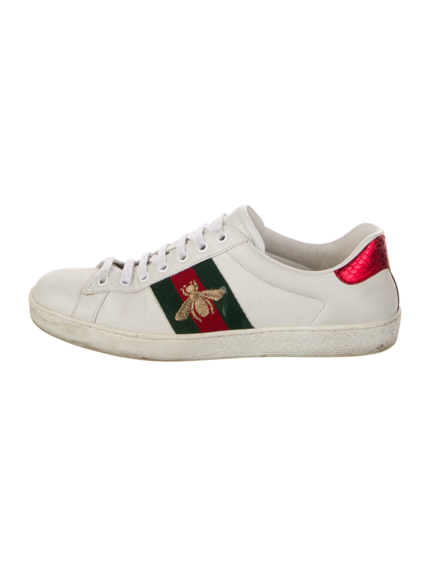 Gucci Web Accent Leather Sneakers