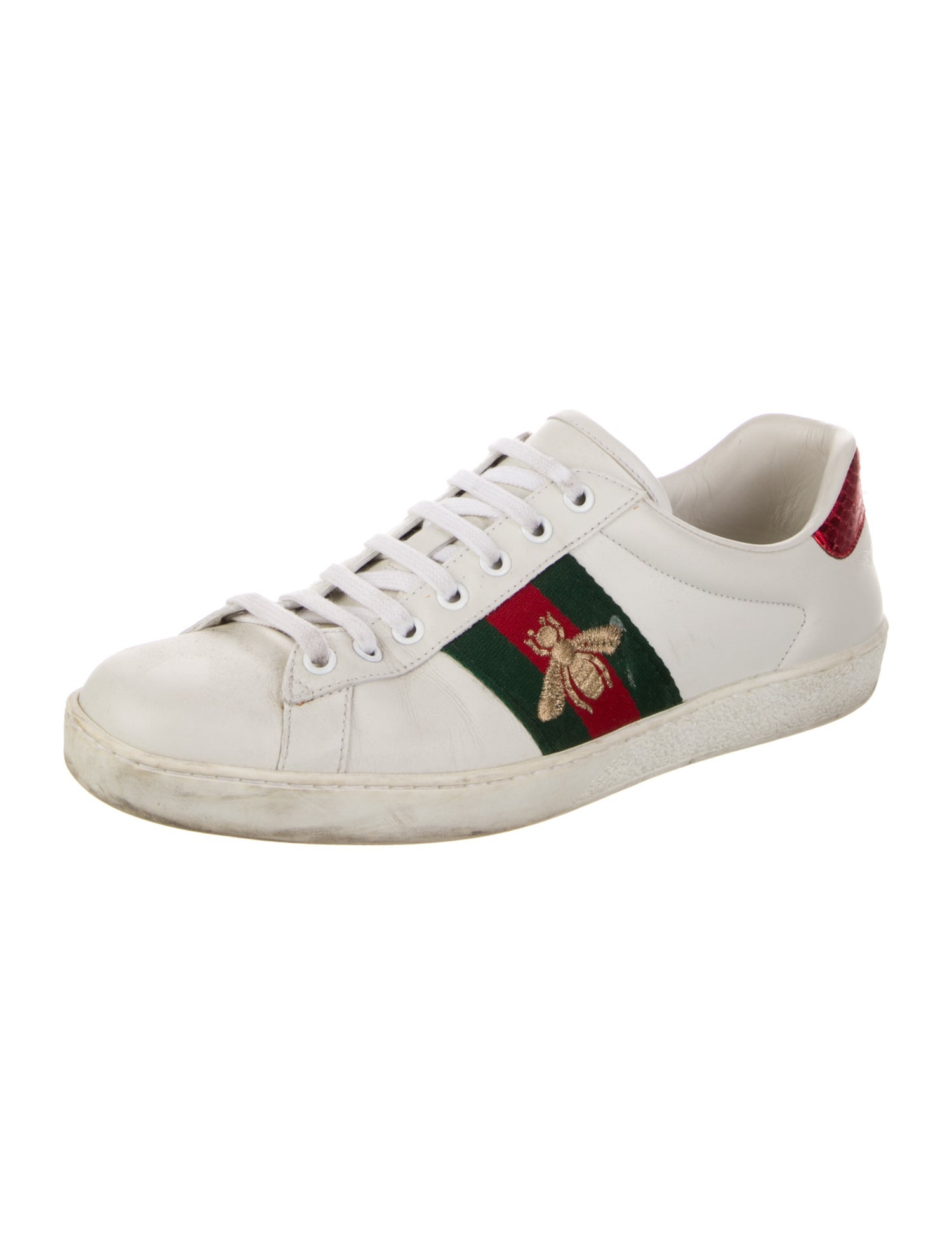 Gucci Web Accent Leather Sneakers