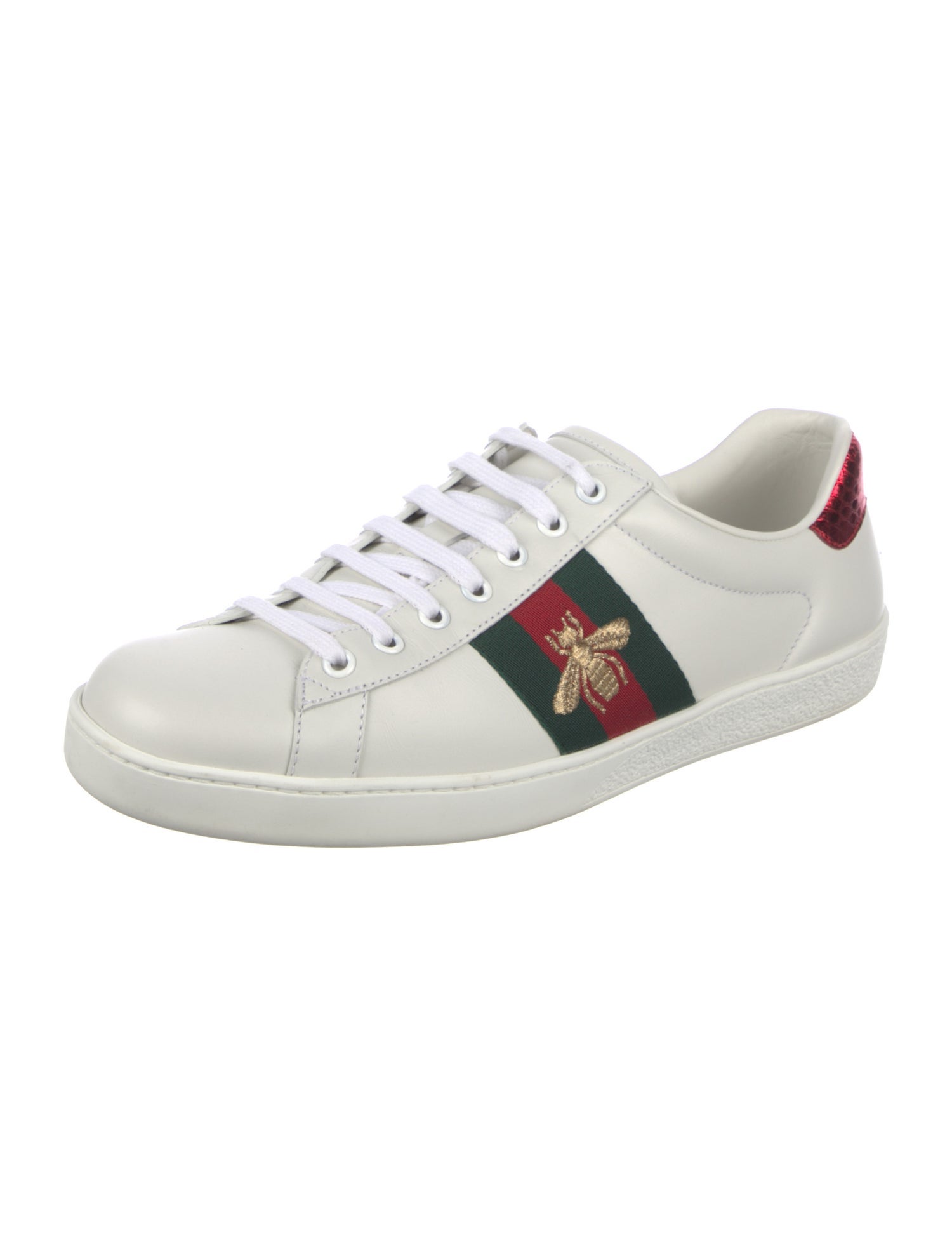 Gucci Web Accent Leather Sneakers