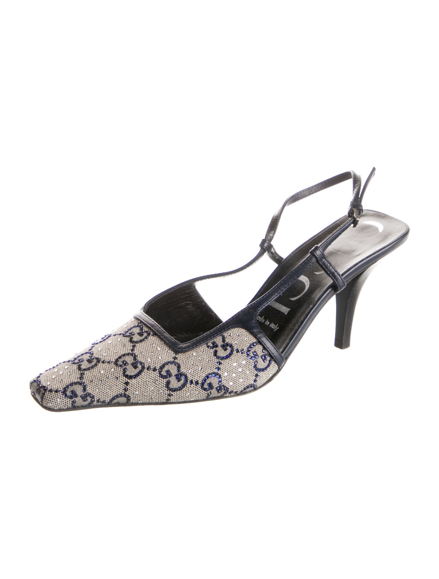 Gucci GG Canvas Jacquard Slingback Pumps