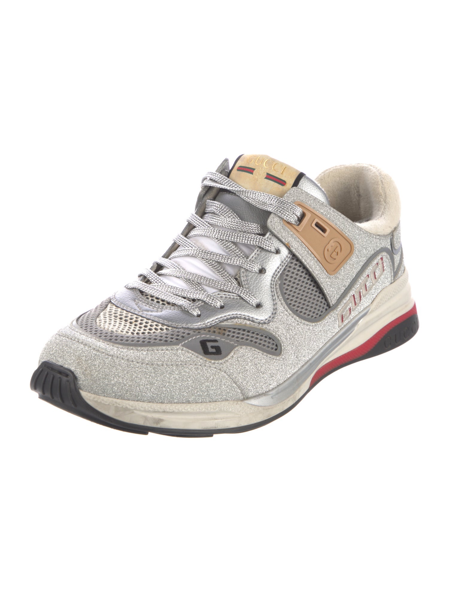 Gucci Double G Logo Glitter Athletic Sneakers