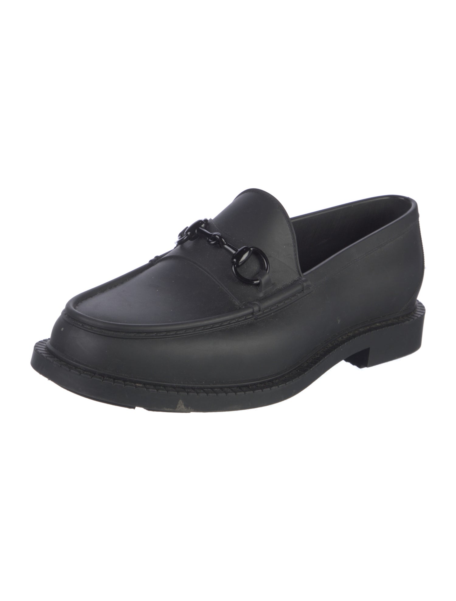 Gucci Horsebit Accent Rubber Dress Loafers