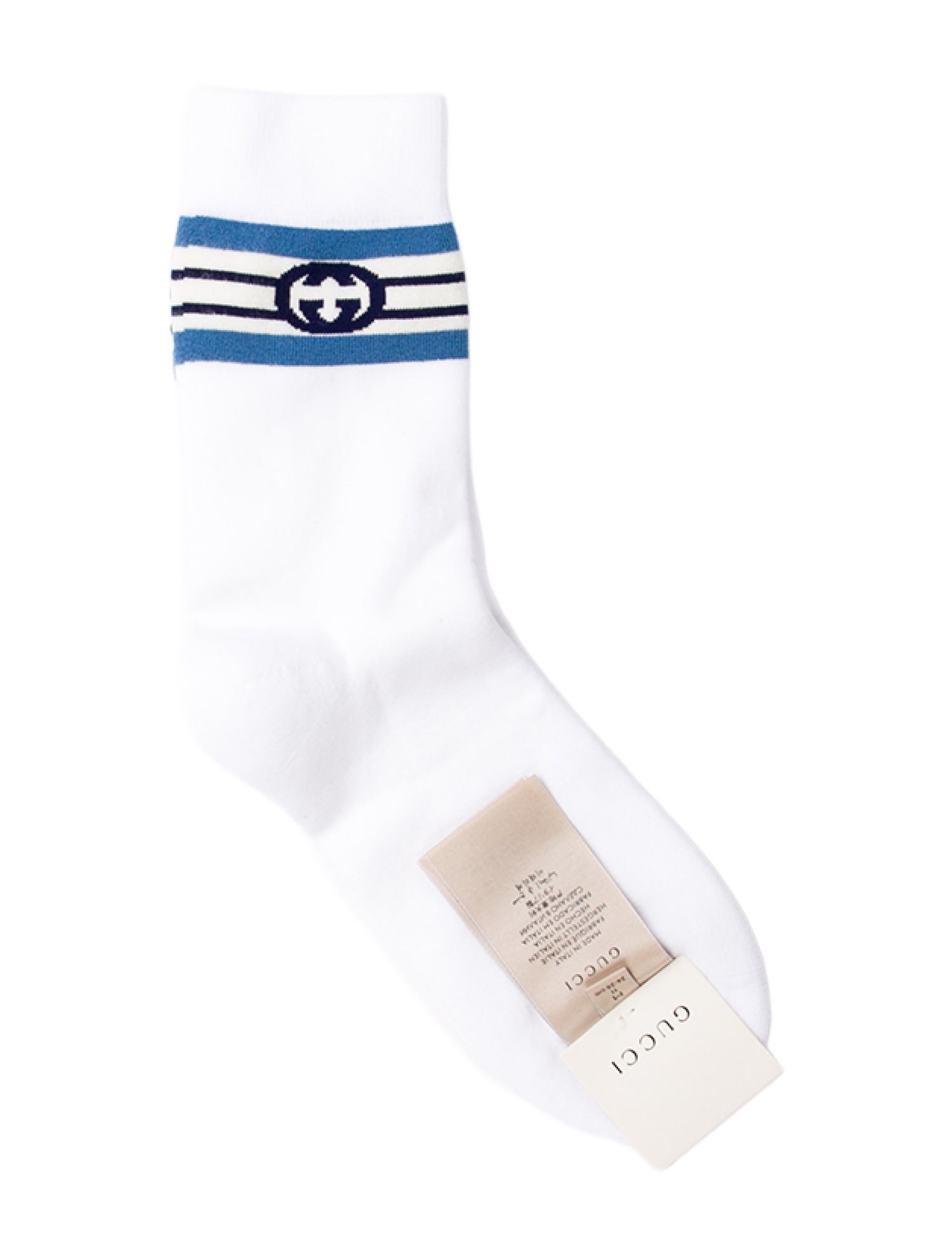 Gucci Striped Interlocking G Crew Socks w/Tags