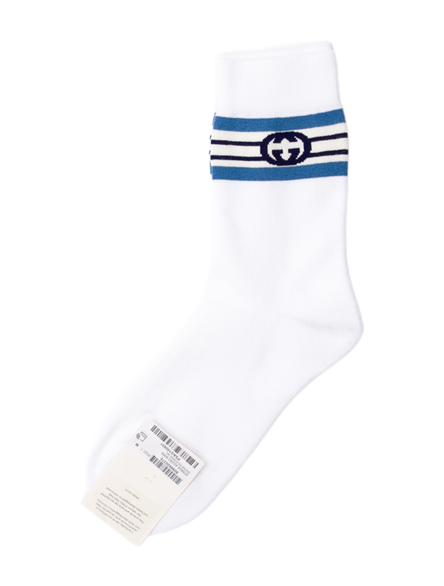 Gucci Striped Interlocking G Crew Socks w/Tags