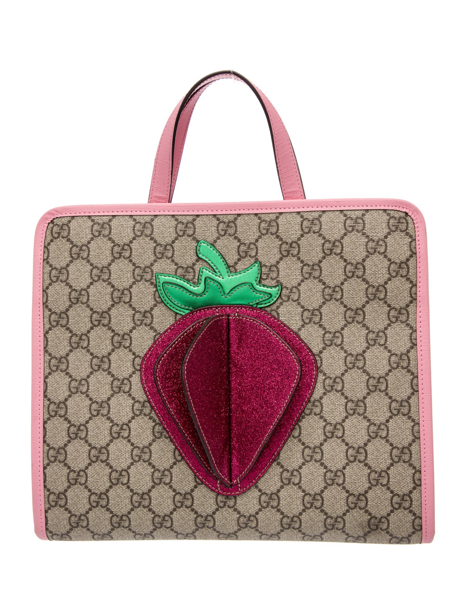 Gucci Girls' 3D Strawberry GG Supreme Tote Bag