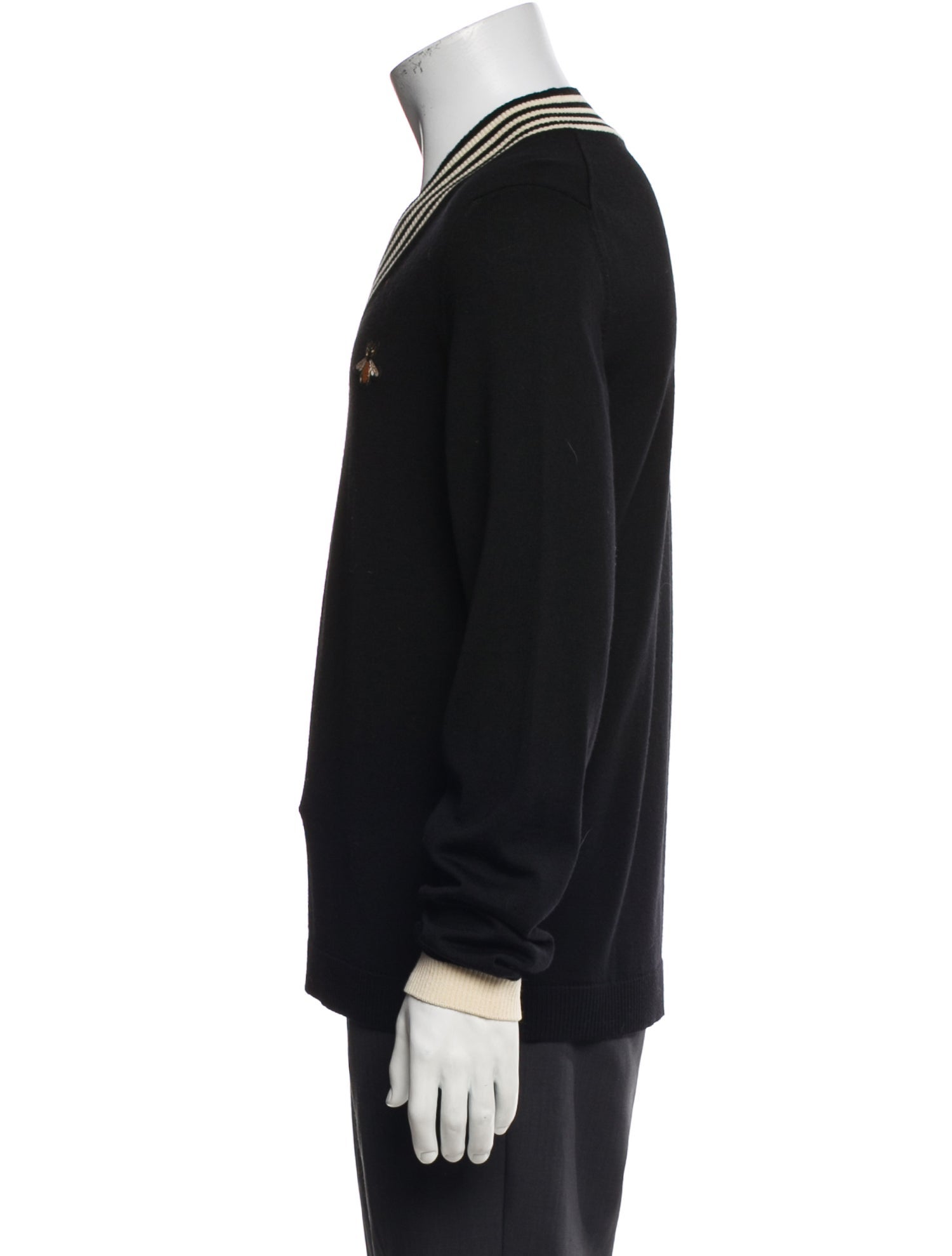 Gucci Bee Accent Wool Pullover