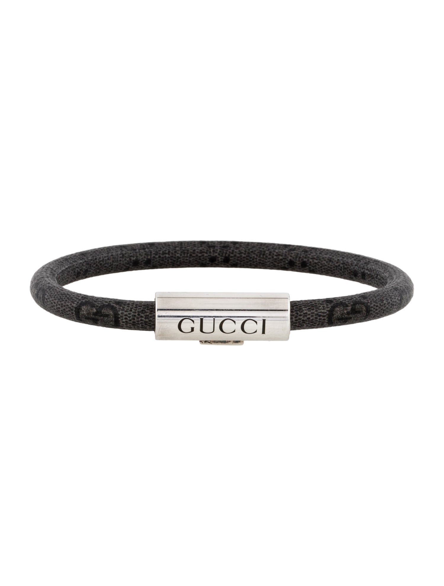Gucci Trademark GG Supreme Leather Bracelet