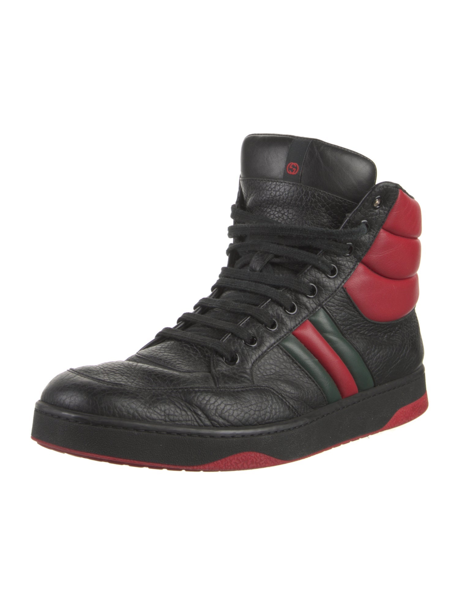 Gucci Web Accent Leather Sneakers