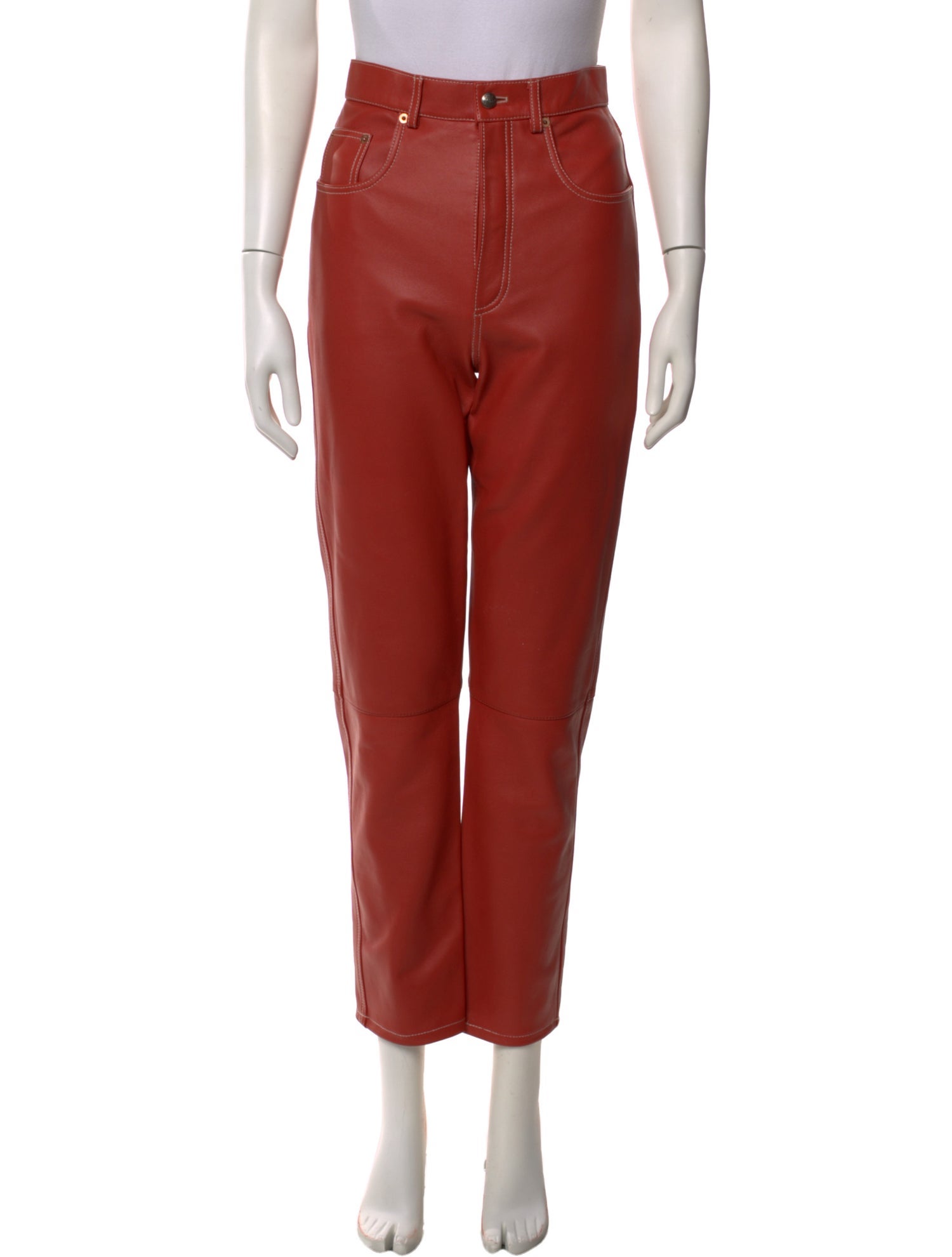 Gucci Leather Straight Leg Pants