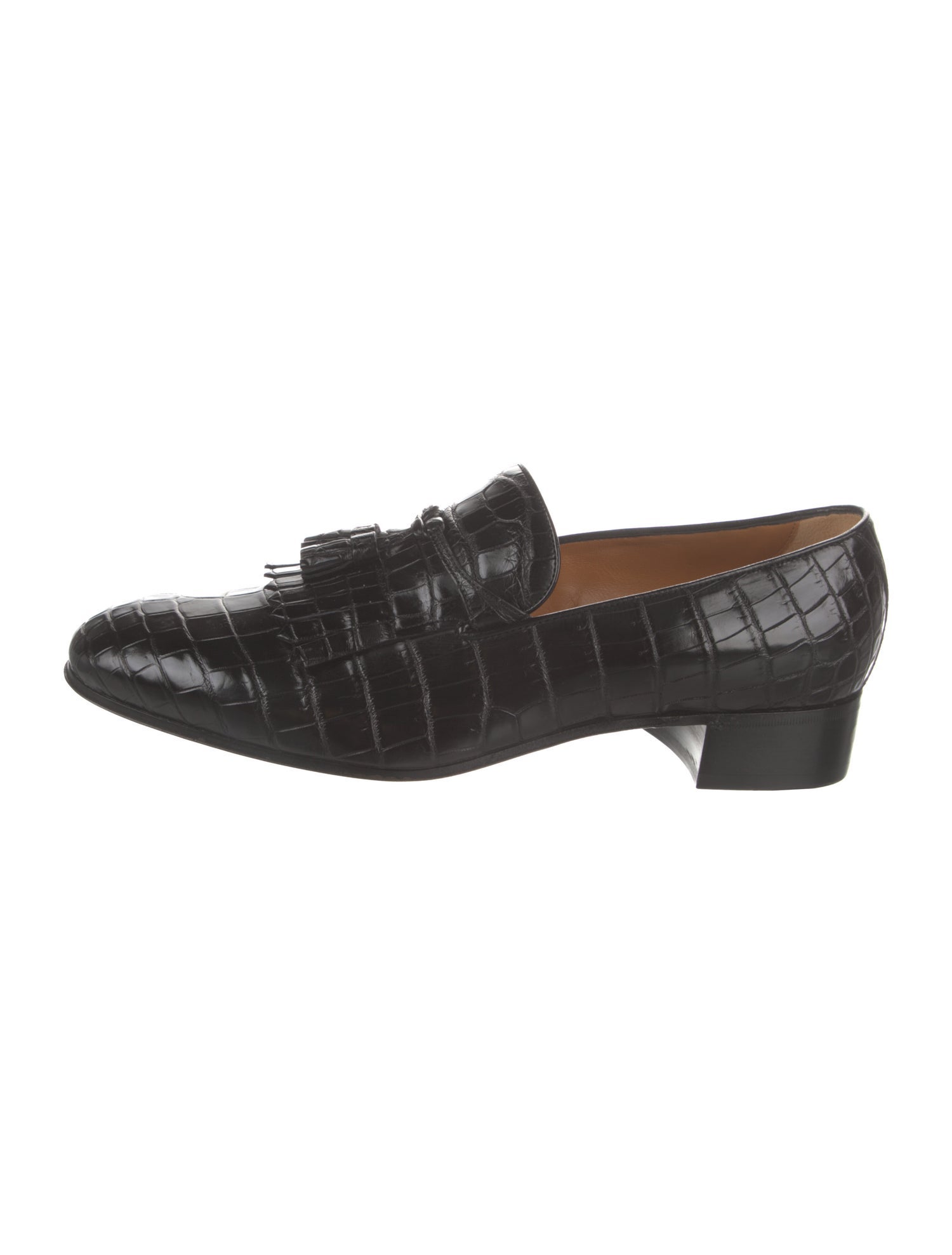 Gucci Interlocking G Logo Embossed Leather Dress Loafers