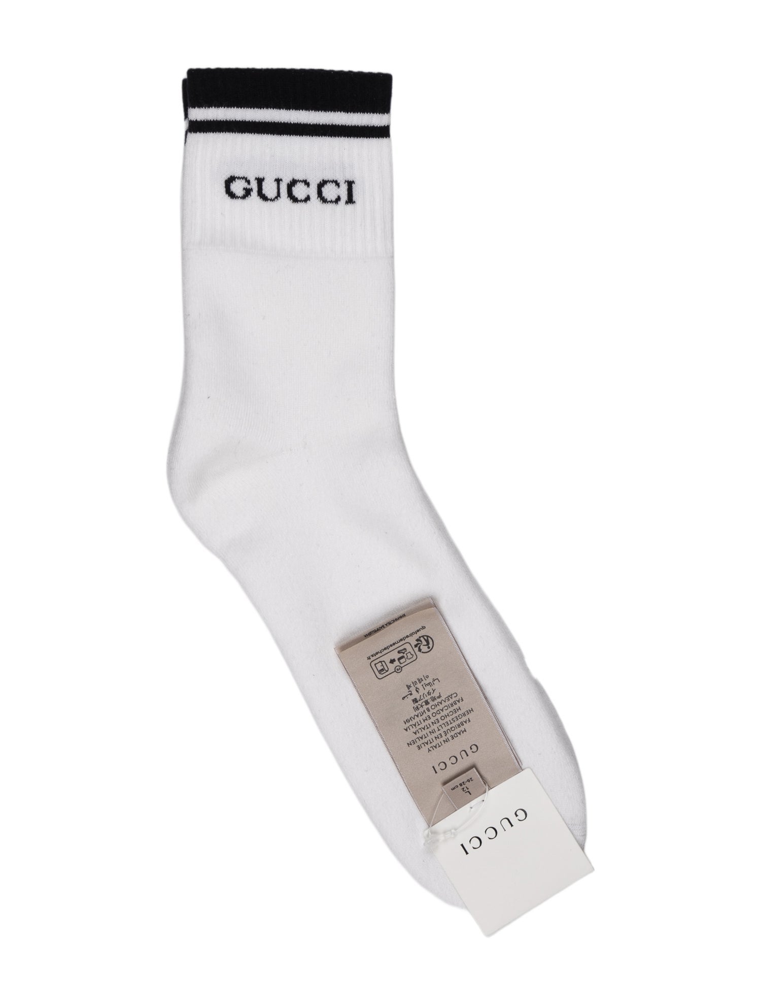 Gucci White Pattern Printed Branded Socks