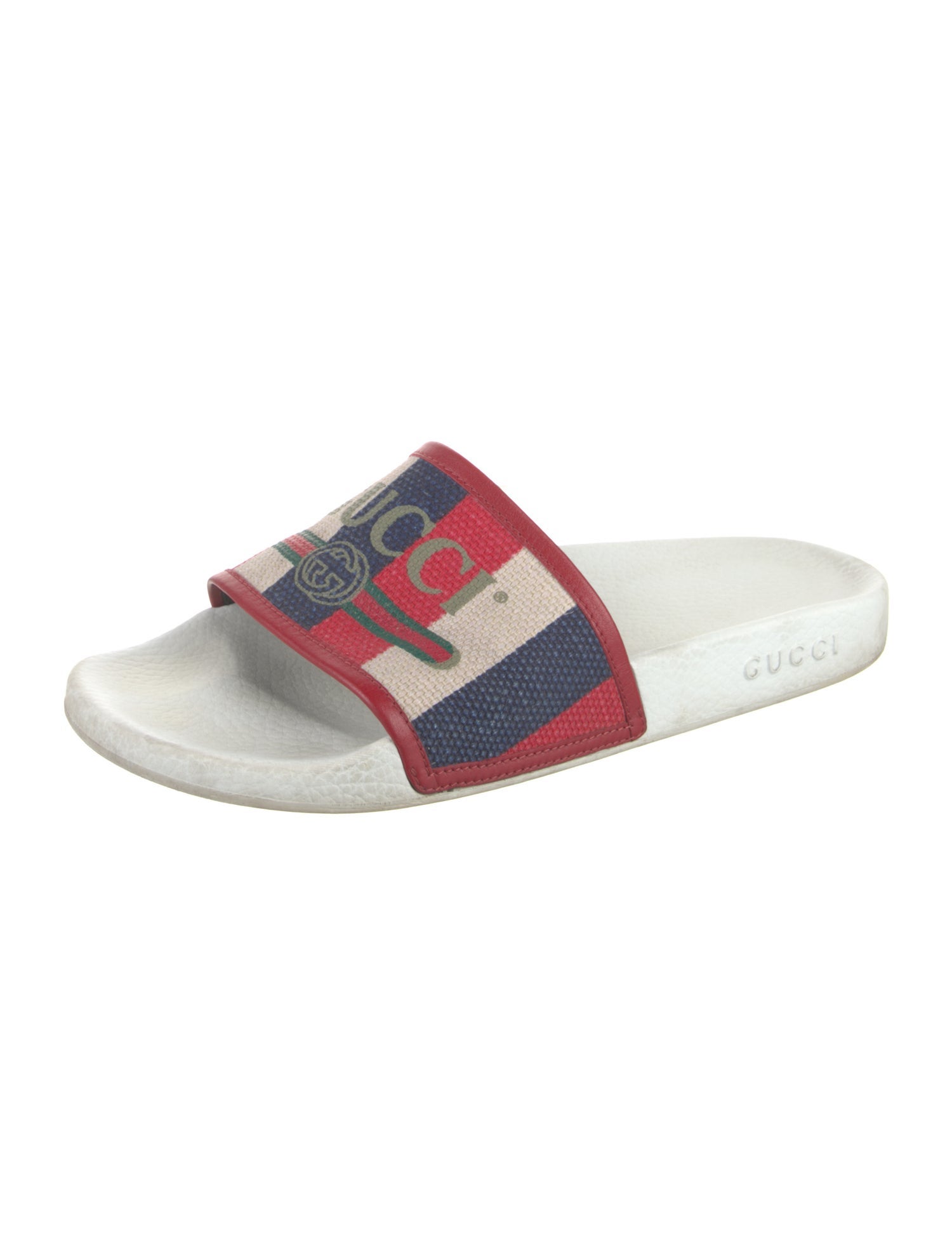 Gucci Interlocking G Logo Canvas Slides