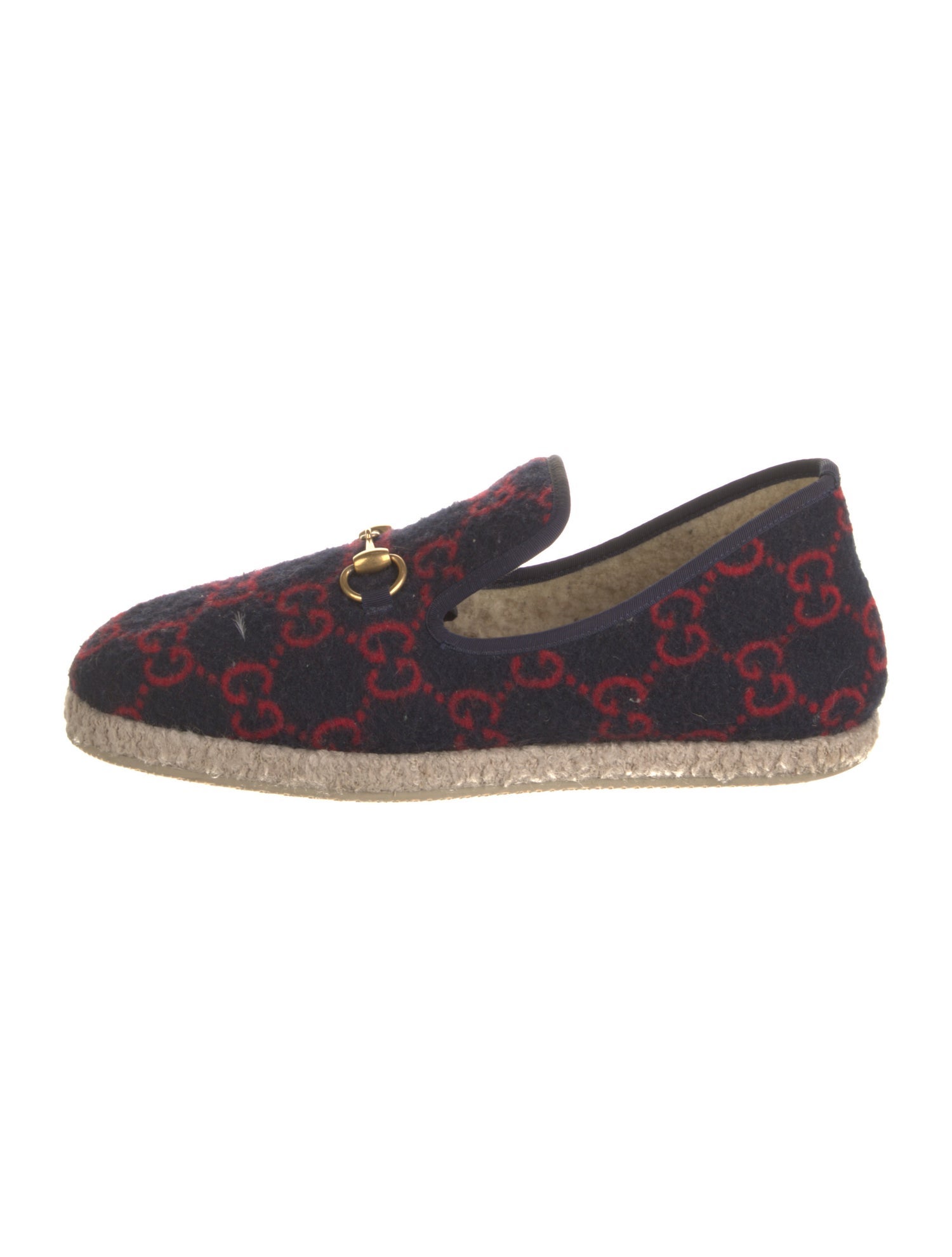 Gucci Horsebit Accent Wool Loafers