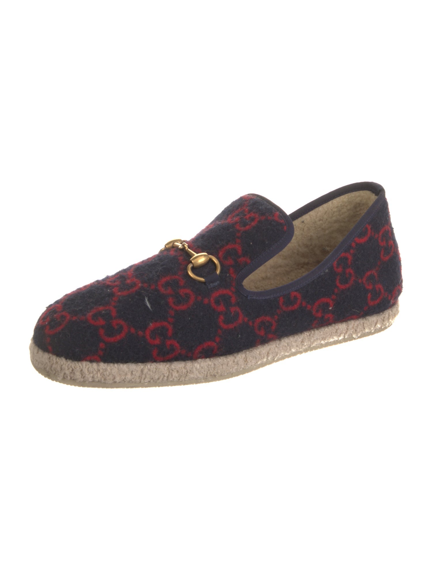 Gucci Horsebit Accent Wool Loafers