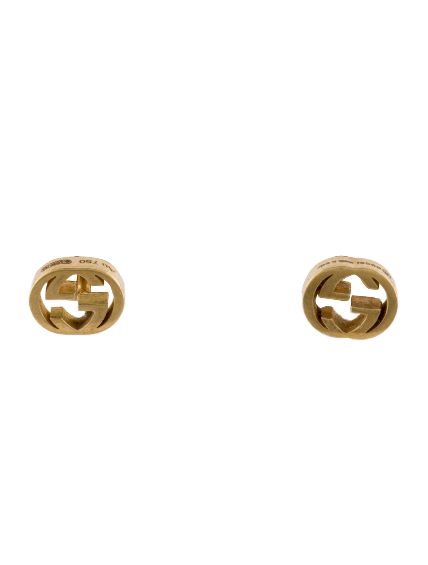 Gucci 18K Interlocking G Stud Earrings