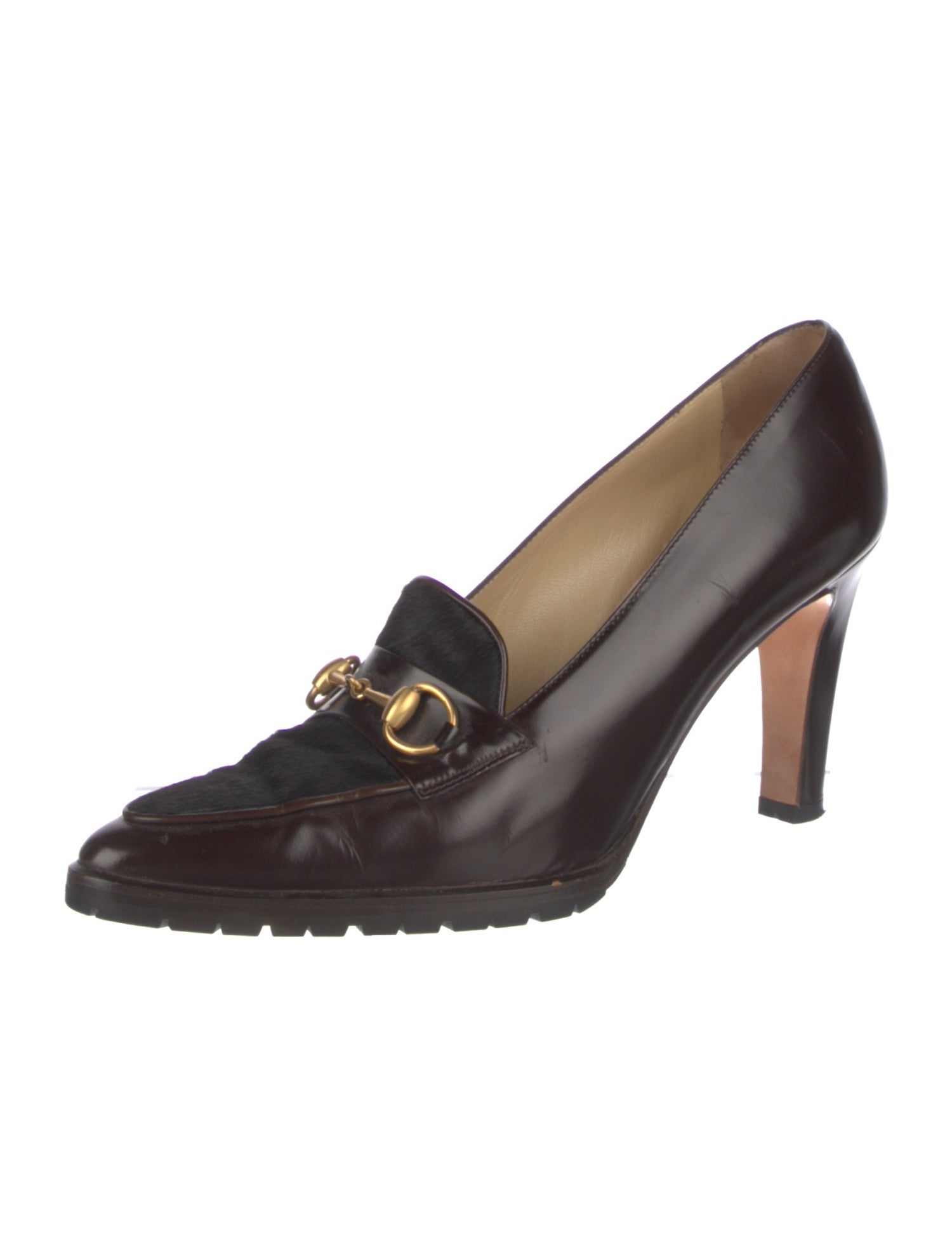 Gucci Horsebit Accent Leather Pumps
