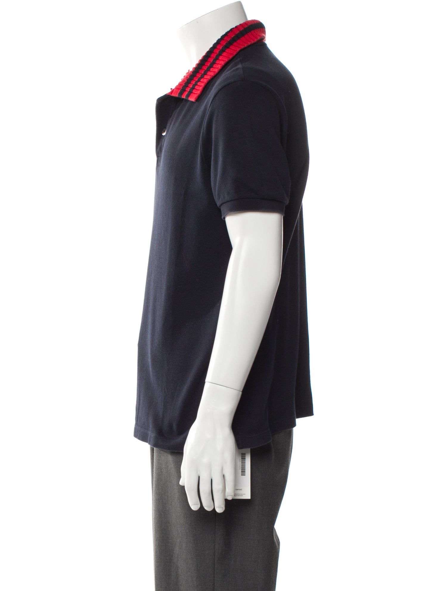 Gucci Web Accent V-Neck Polo Shirt