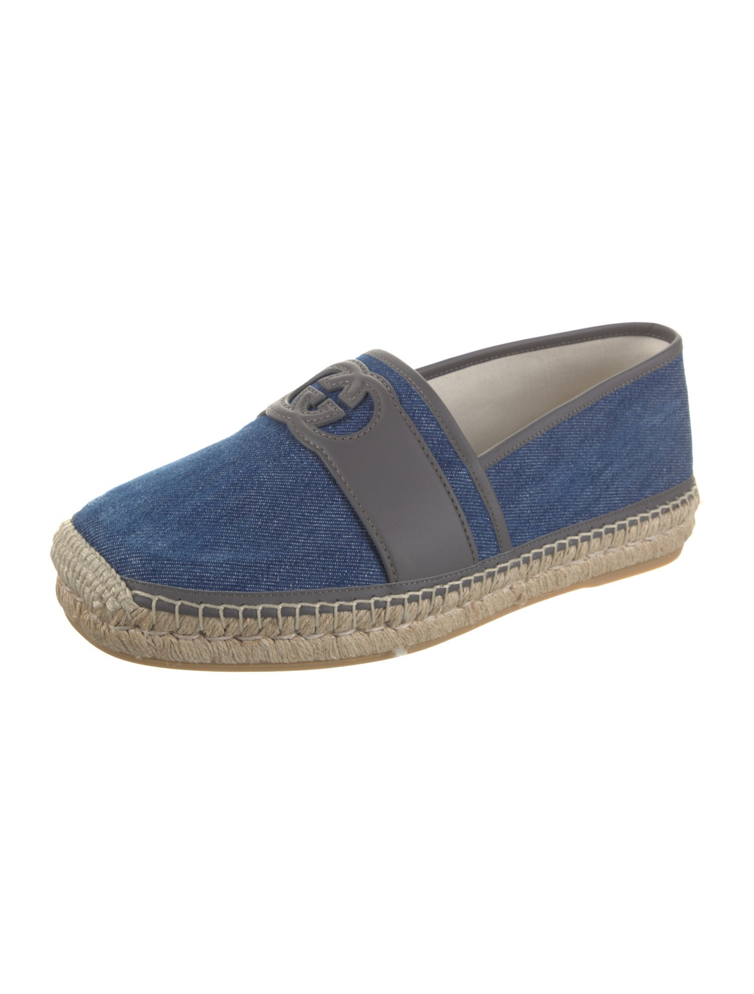 Gucci Denim Whipstitch Trim Espadrilles
