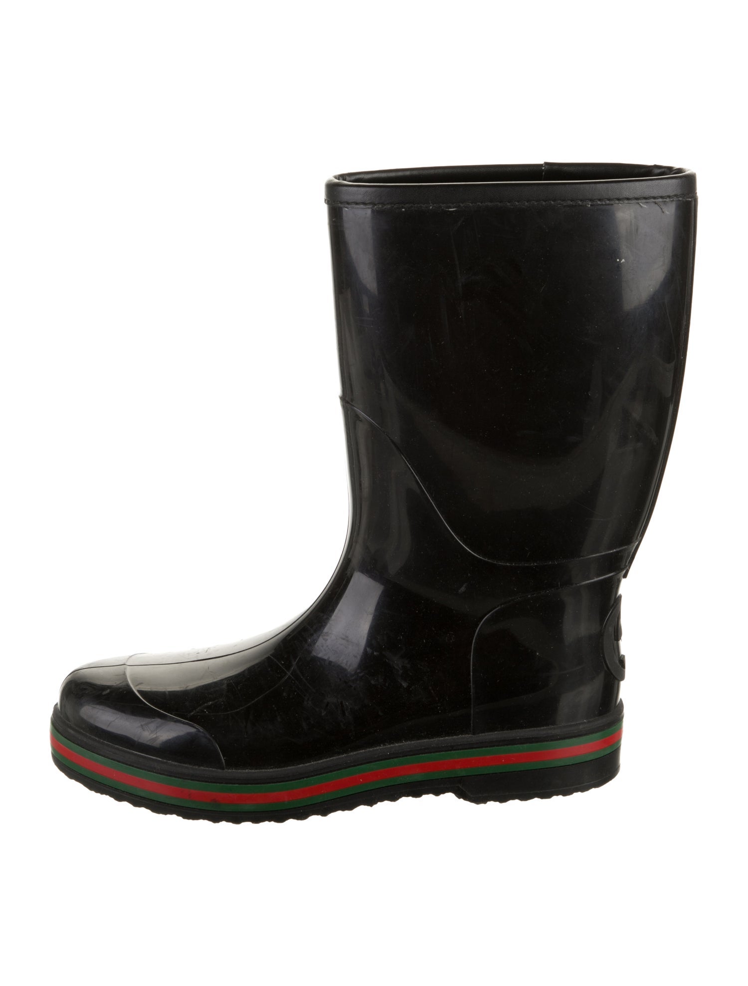 Gucci Web Accent Rubber Rain Boots