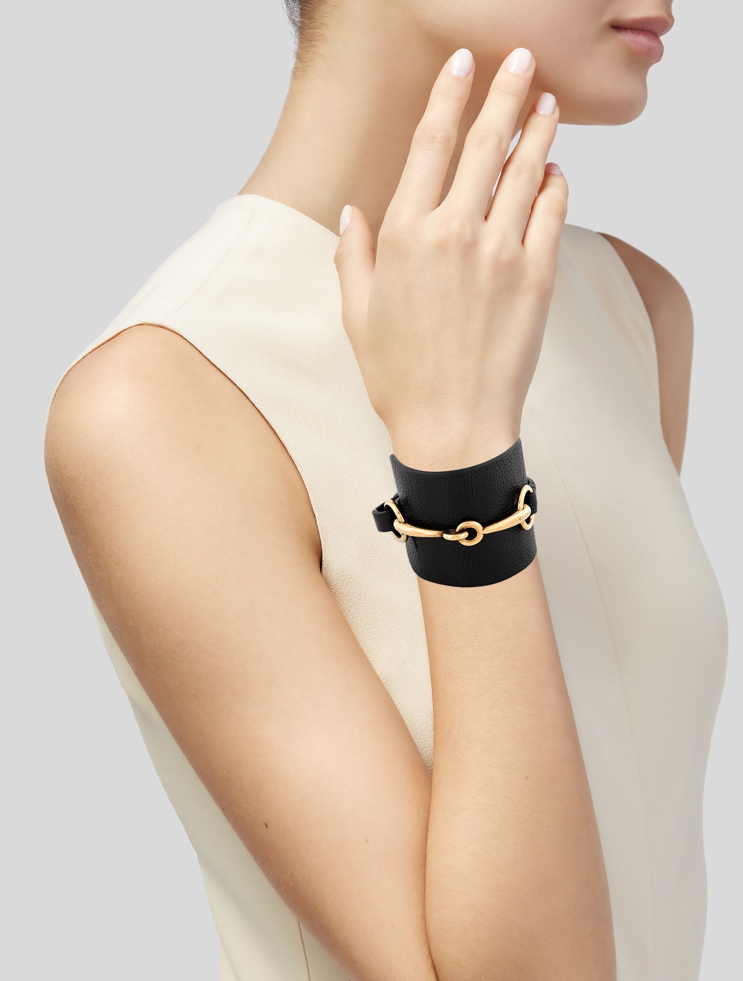 Gucci Leather Horsebit Wrap Bracelet